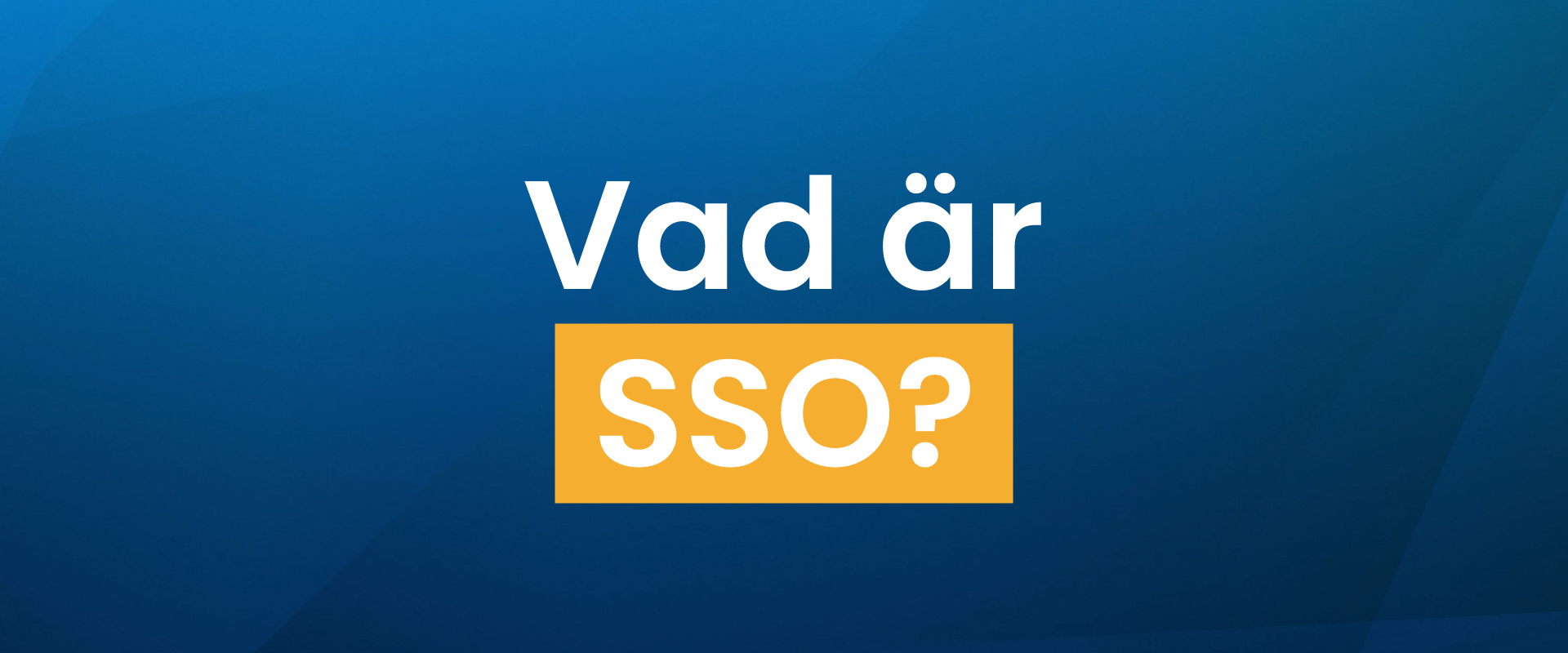 Vad är SSO?